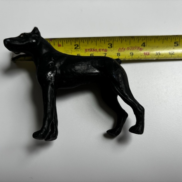 Black wrought iron metal doberman/or Great Dane small dog statue - Picture 5 of 14